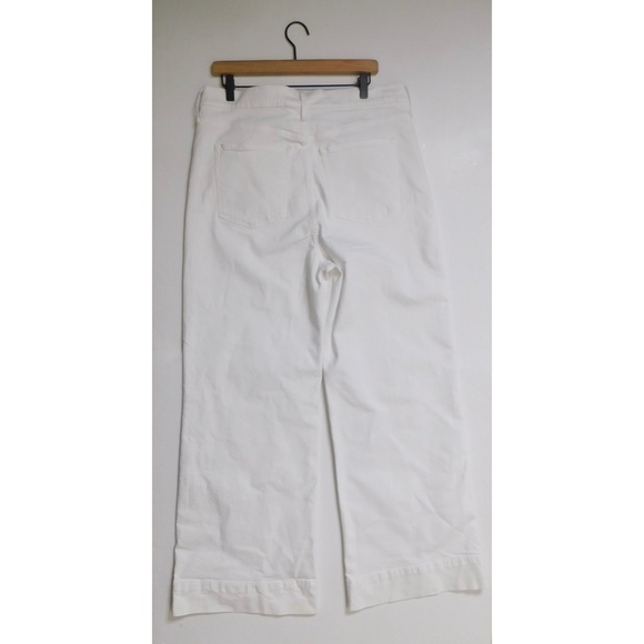NEW!! J. CREW Wide Leg Denim Trousers Solid White Preppy Minimalist Size 32 - Picture 8 of 16